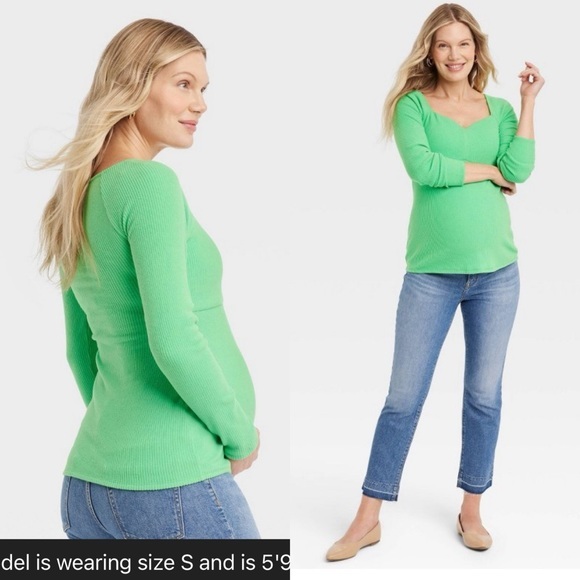 Corsetry Rib Maternity Top - Isabel Maternity by Ingrid & Isabel XS - Picture 1 of 17